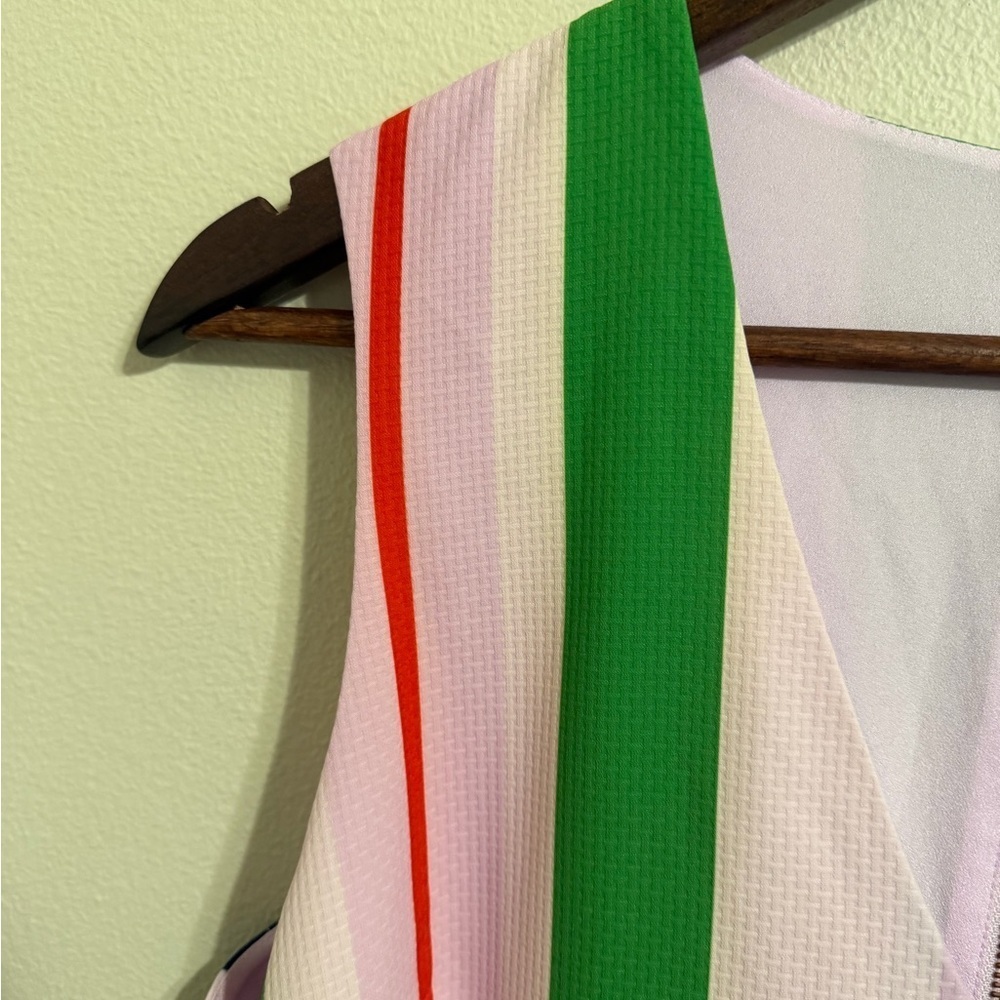 Ted Baker London Stripe Dress sleeveless Blush Pink Kelly Green Navy (US size 4) - Picture 9 of 12